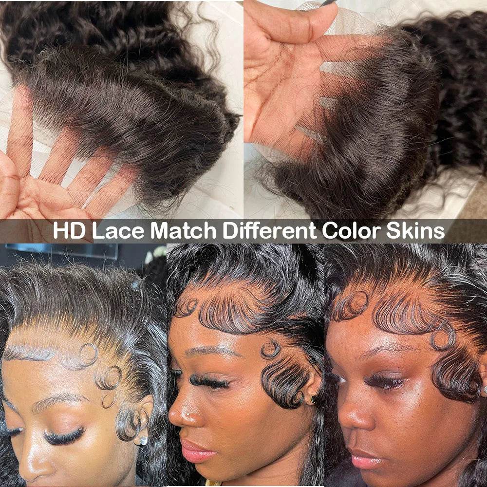 250 Density Deep Curly Wave Wig 30 Inch HD Lace Frontal 360 Full Lace Human Hair Wig - BON's