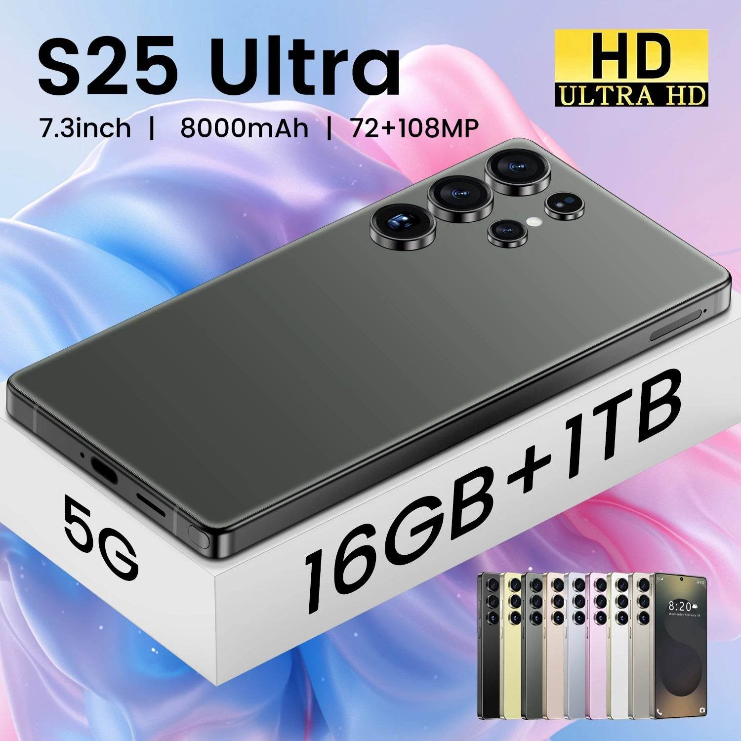 Best S25 Ultra Smartphone - New 5G S24 Original Phone 7.3 Inch 16GB+512GB Android Mobile - BON's