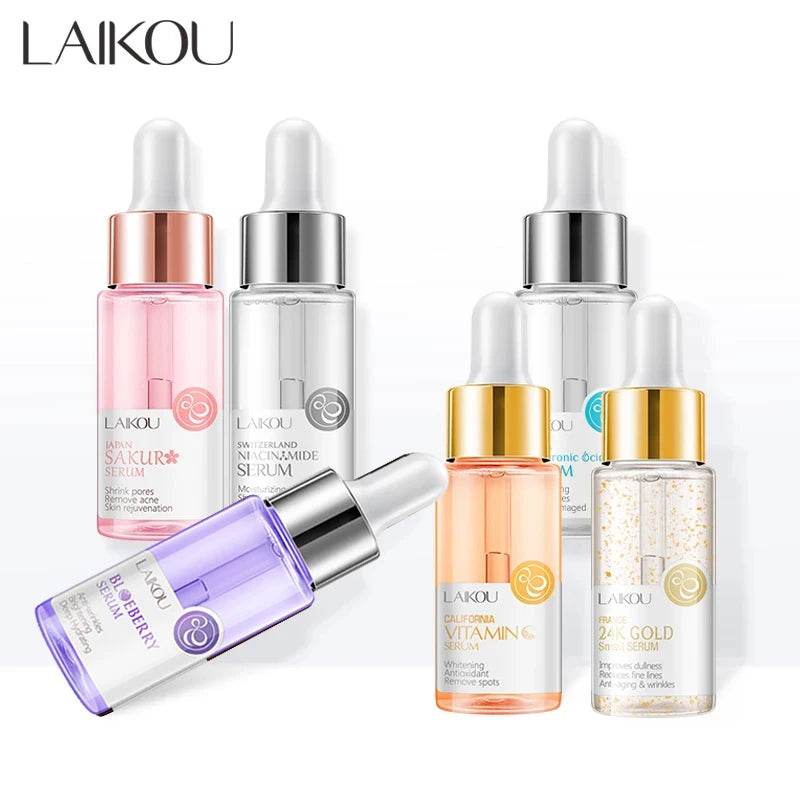 LAIKOU Sakura Serum - Japan Sakura Essence Moisturizing Hyaluronic Acid with 24K Gold and Vitamin C for Brightening Skin Care - BON's