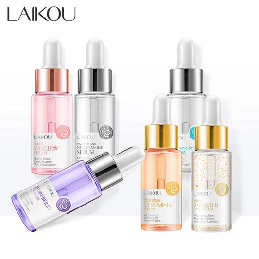 LAIKOU Sakura Serum - Japan Sakura Essence Moisturizing Hyaluronic Acid with 24K Gold and Vitamin C for Brightening Skin Care - BON's