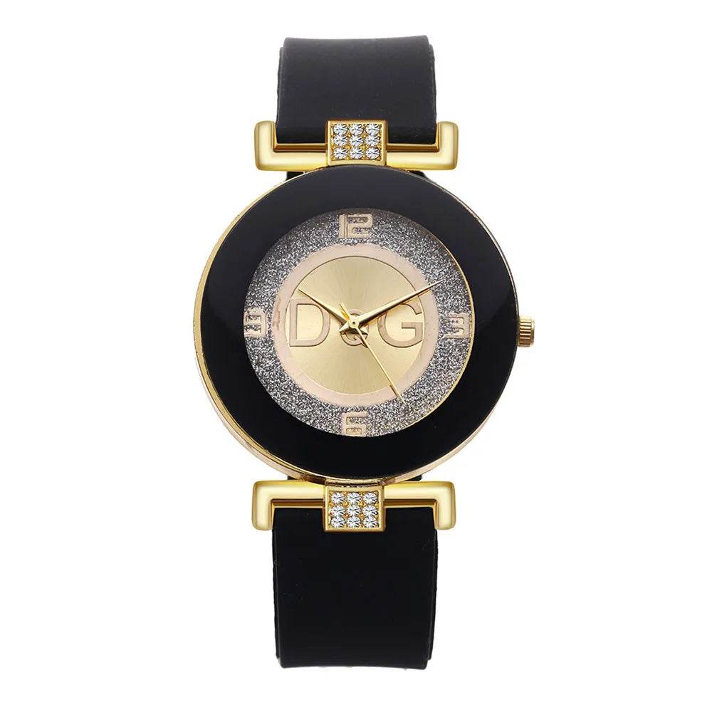 Simple Black/White Quartz Watches for Women - Minimalist Big Dial Fashion Watch with Silicone Strap - BON's