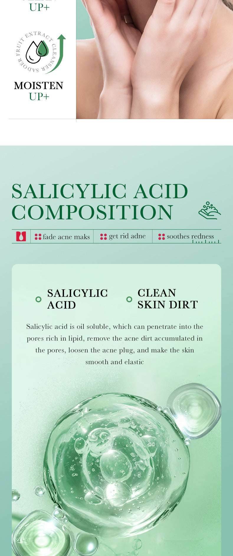 BIOAQUA Salicylic Acid Facial Cleanser Acne Treatment Moisturizing Oil Control skincare Face Wash Foam Face Cleanser Skin Care - BON's