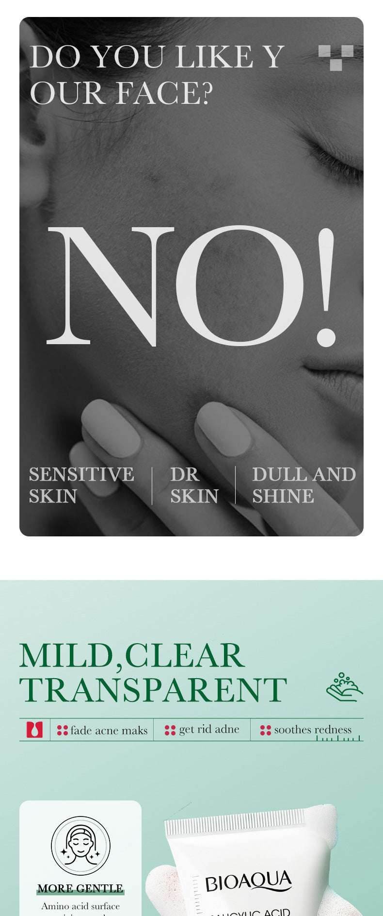 BIOAQUA Salicylic Acid Facial Cleanser Acne Treatment Moisturizing Oil Control skincare Face Wash Foam Face Cleanser Skin Care - BON's