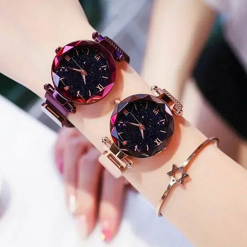Luxury Women's Starry Sky Watch with Magnetic Mesh Belt Band - Fashion Dress Wristwatch for Women - BON's