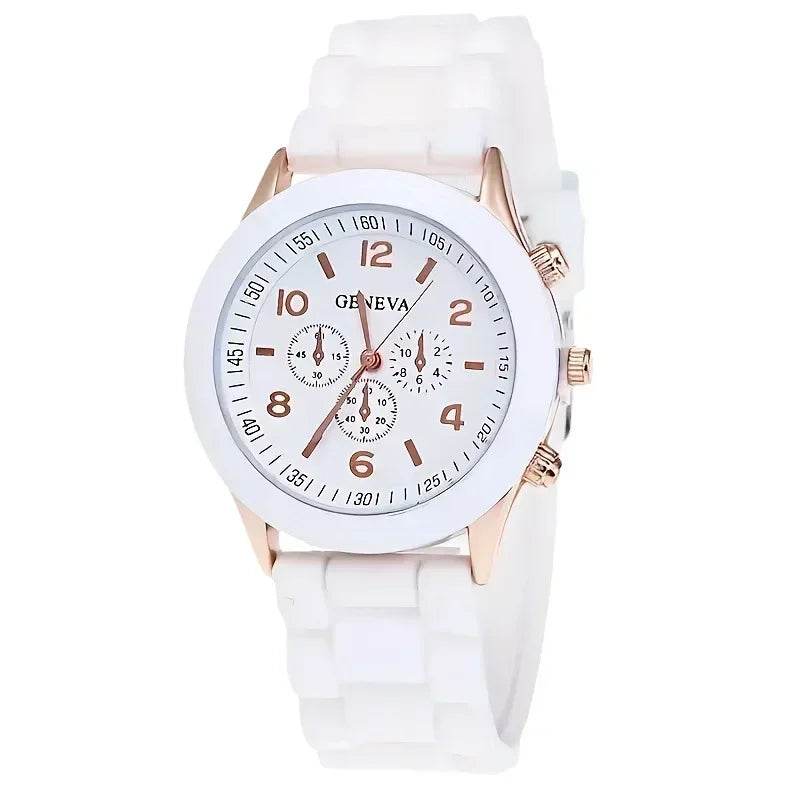 Luxury Women's Watch Set - 5PCS Rhinestone Jewelry Bracelet, Ring, Necklace, and Earrings for Casual Elegance - BON's