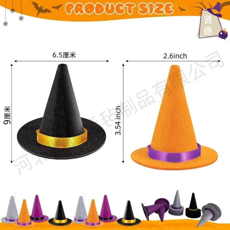 Mini Witch Hat Wine Bottle Pumpkin Decoration Formal Hat Halloween Decoration Little Man Sharp Corner Witch Hat Party Supplies