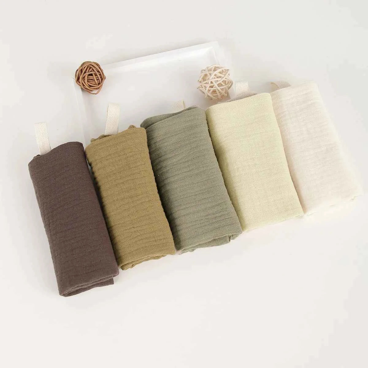 5Pcs Baby Cotton Washcloth Newborn Burp Cloth Square Towels 6-Layer Pure Cotton Soft Absorbent Gauze Cotton Baby Towels