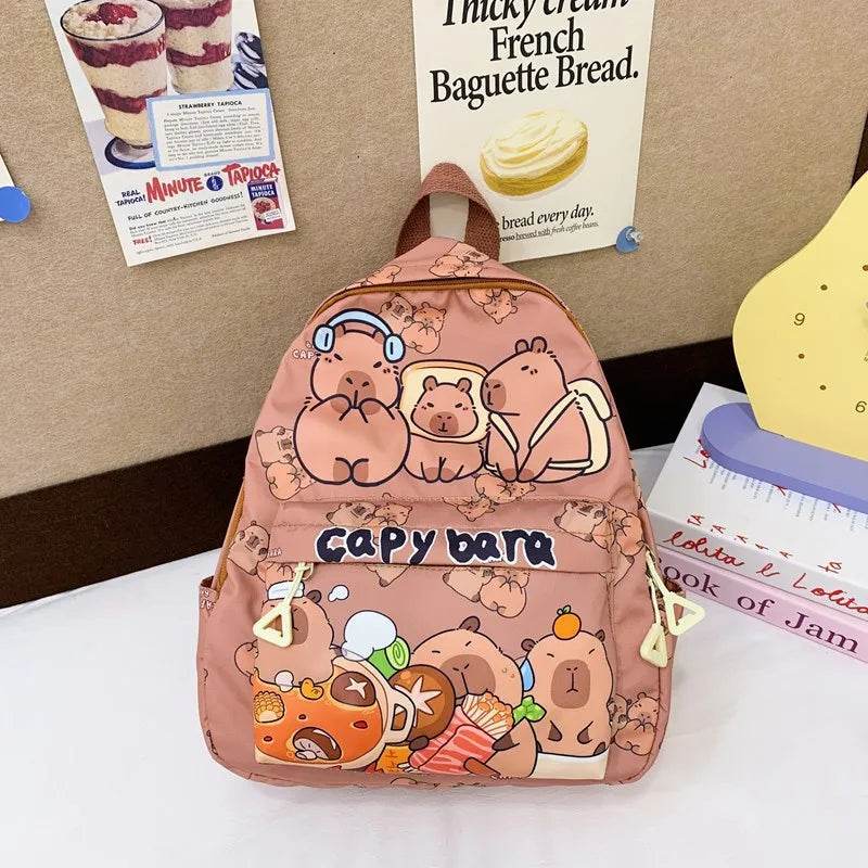 Capybara School Backpack - Cute Large Student Schoolbag - BON's