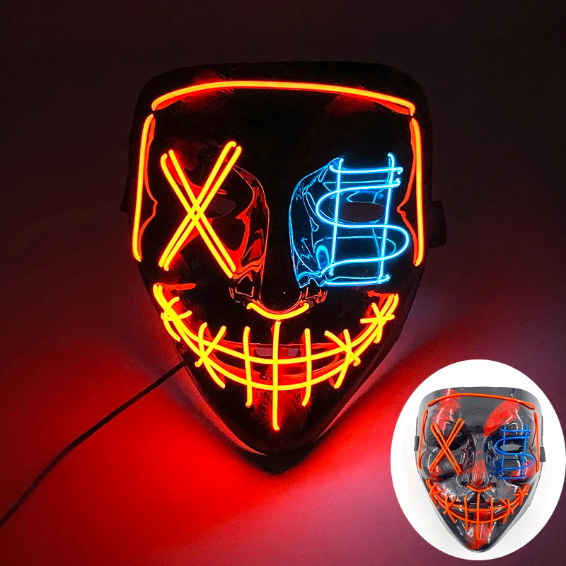 LED Glowing Bloody Rabbit Mask β Neon Horror Cosplay for Halloween, Carnival & Masquerade