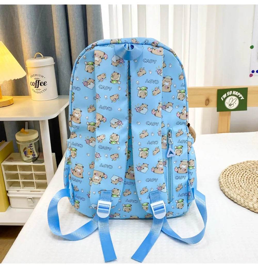 Capybara School Backpack - Cute Large Student Schoolbag - BON's
