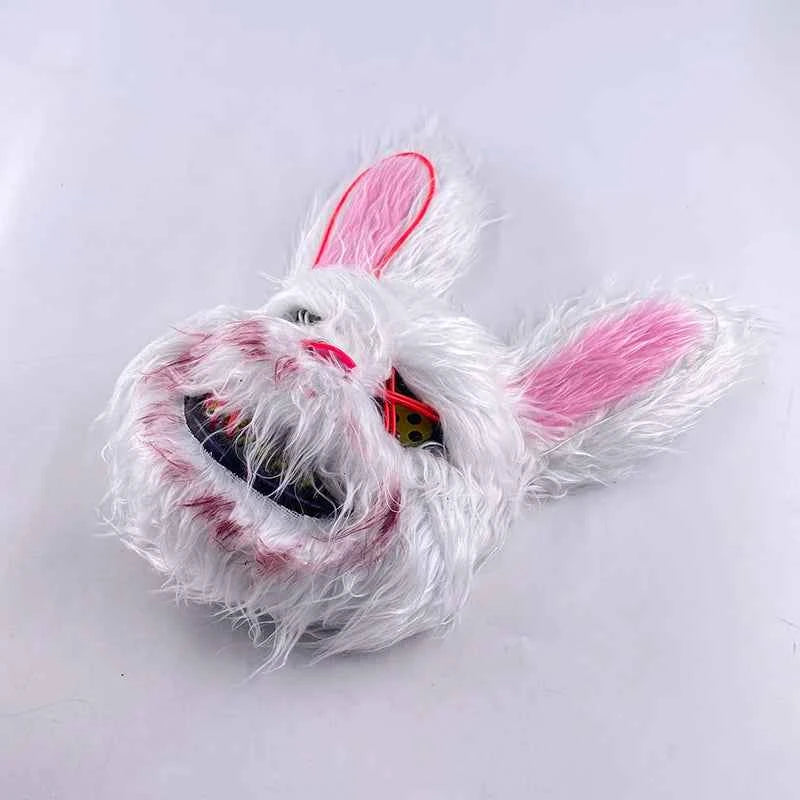 LED Glowing Bloody Rabbit Mask β Neon Horror Cosplay for Halloween, Carnival & Masquerade
