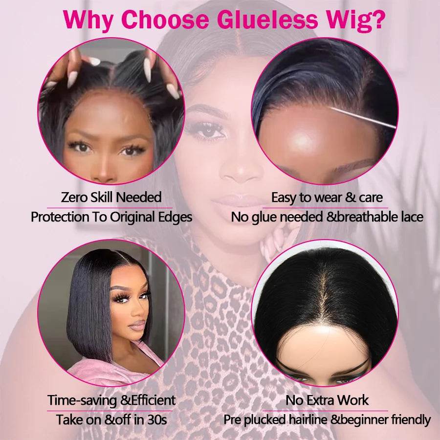 Glueless Bob Wig for Women - Human Hair Pre-Cut Lace Ready to Wear Transparent Bob Wig - BON's