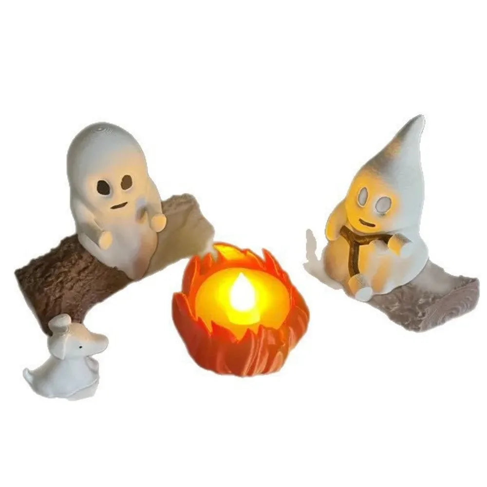 Halloween Ghost Campfire Decoration Set – Spooky Outdoor Party & Haunted House Props for Scary Backyard Scenes