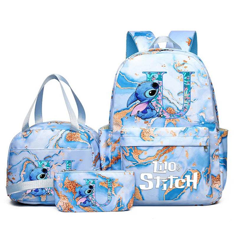 3Pcs Lilo Stitch Schoolbag Set for Kids - Student Backpack, Travel Bag & Pen Case - BON's