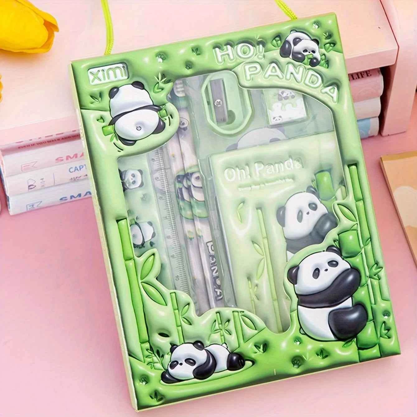 Cartoon Stationery Set: School/Office - Case, Ruler, Erasers - BON's