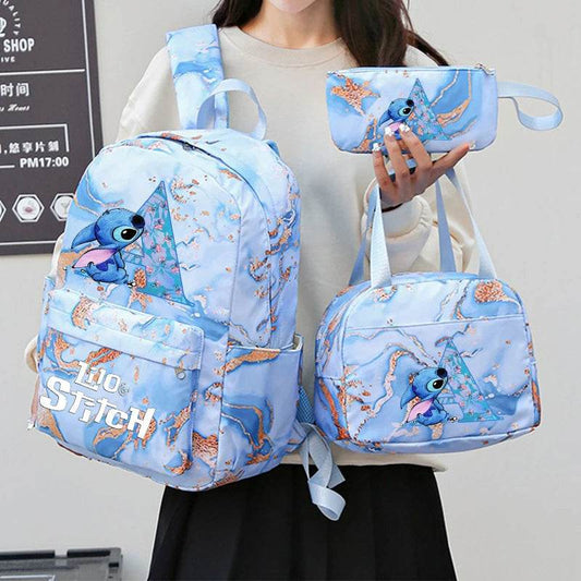 3Pcs Lilo Stitch Schoolbag Set for Kids - Student Backpack, Travel Bag & Pen Case - BON's