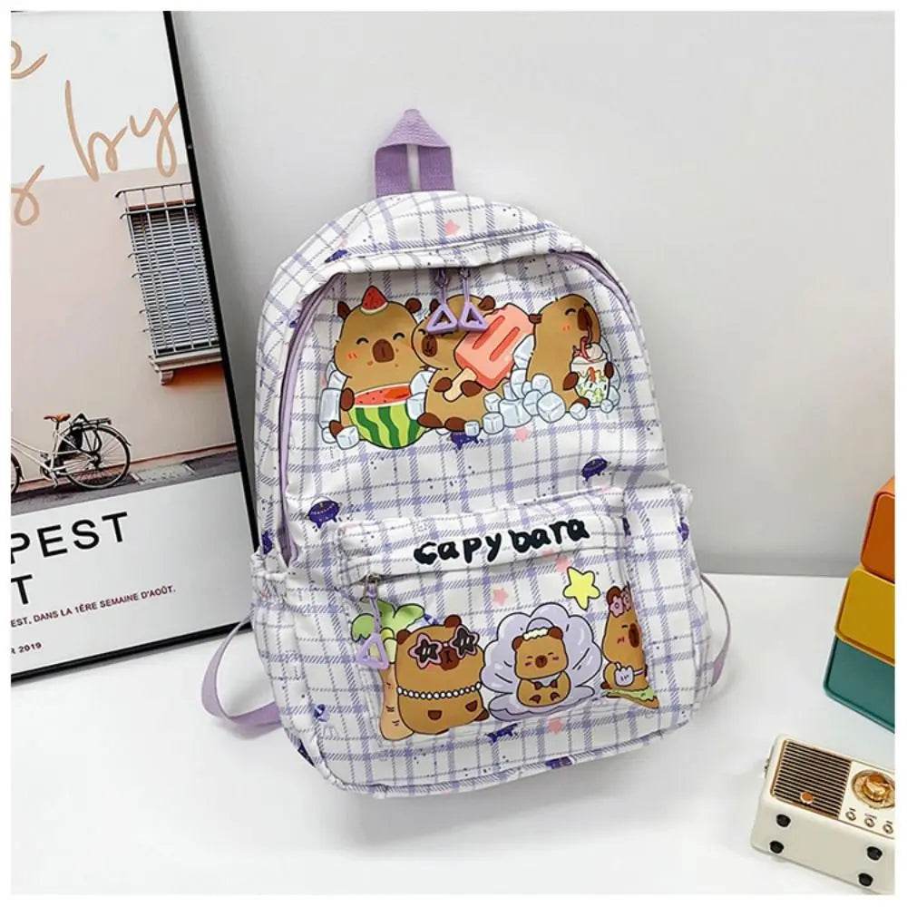 Capybara School Backpack - Cute Large Student Schoolbag - BON's