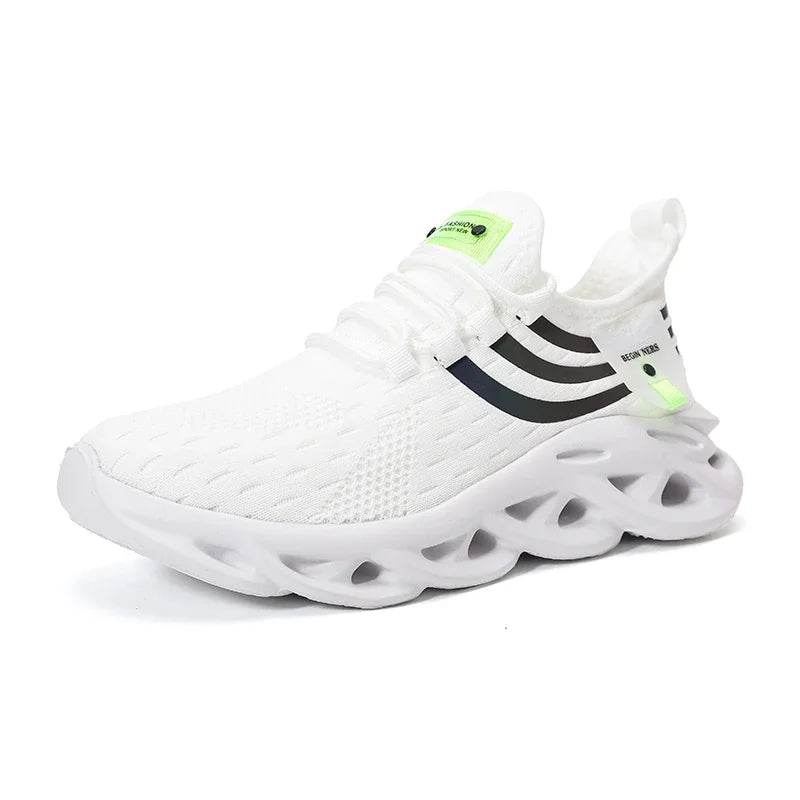 Thick Soled Sports Shoes Knitted Round Toe Shoes 3CM Block Heel Retro Style | Fashion Shoes for Men's Hiking and Walking - BON's