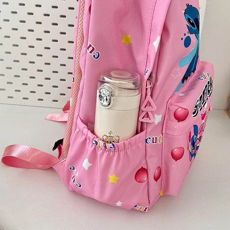 Stitch Cartoon Backpack, Large Capacity Daypack, Lightweight, Durable Nylon Schoolbag for Travel, Daily Commuting and School - BON's