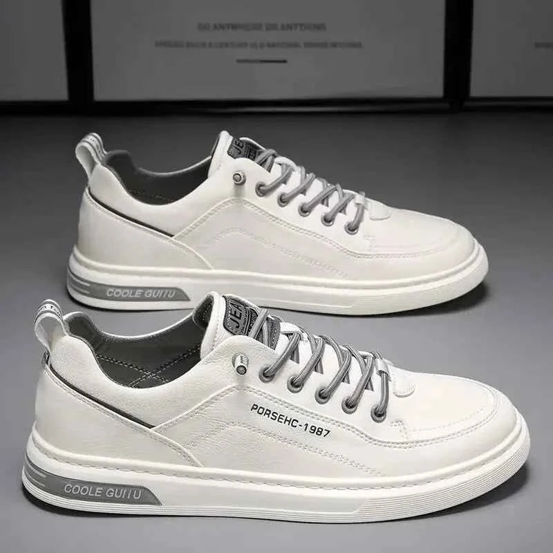 2025 Men’s Versatile White Sneakers – Breathable Spring Board Shoes for Sports & Casual Style