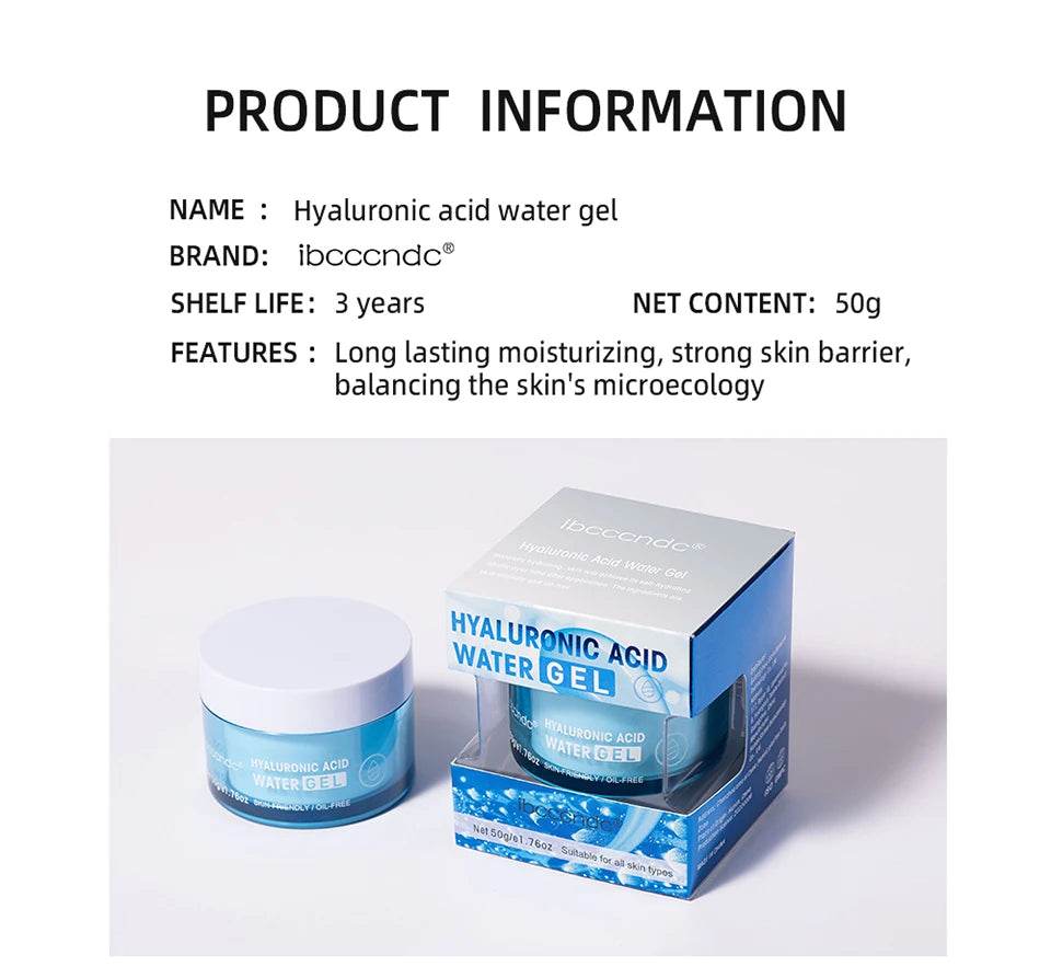 Hyaluronic Acid Moisturizer - Hydrating Water Gel Facial Cream for Dry Skin 50g - BON's