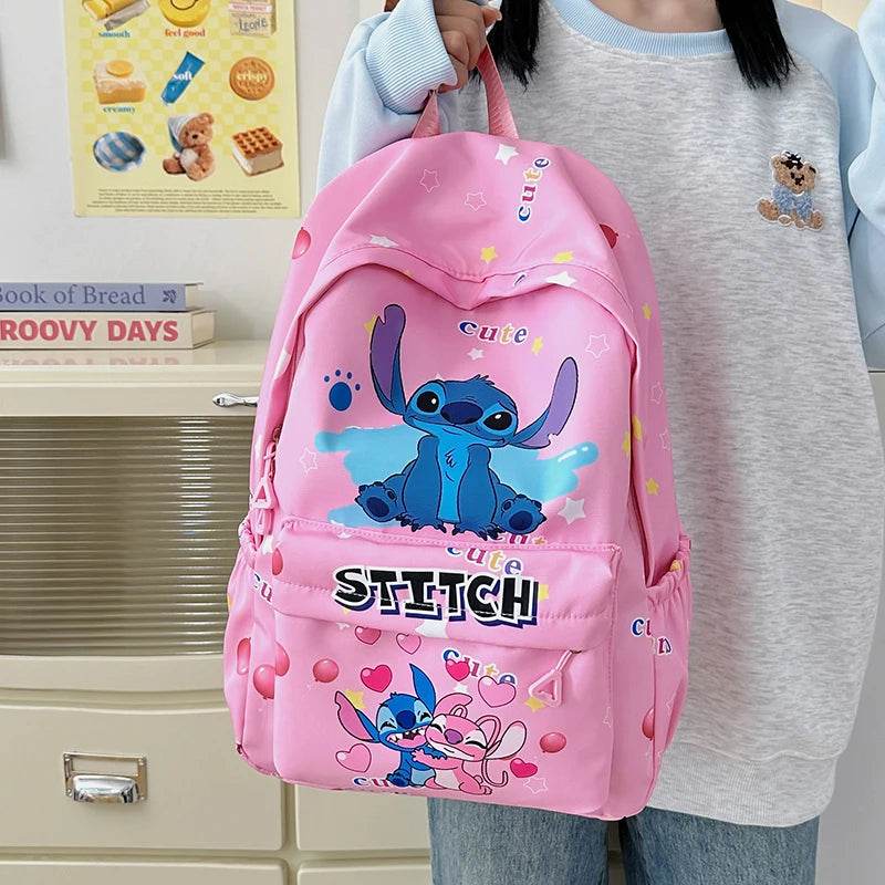 Stitch Cartoon Backpack, Large Capacity Daypack, Lightweight, Durable Nylon Schoolbag for Travel, Daily Commuting and School - BON's