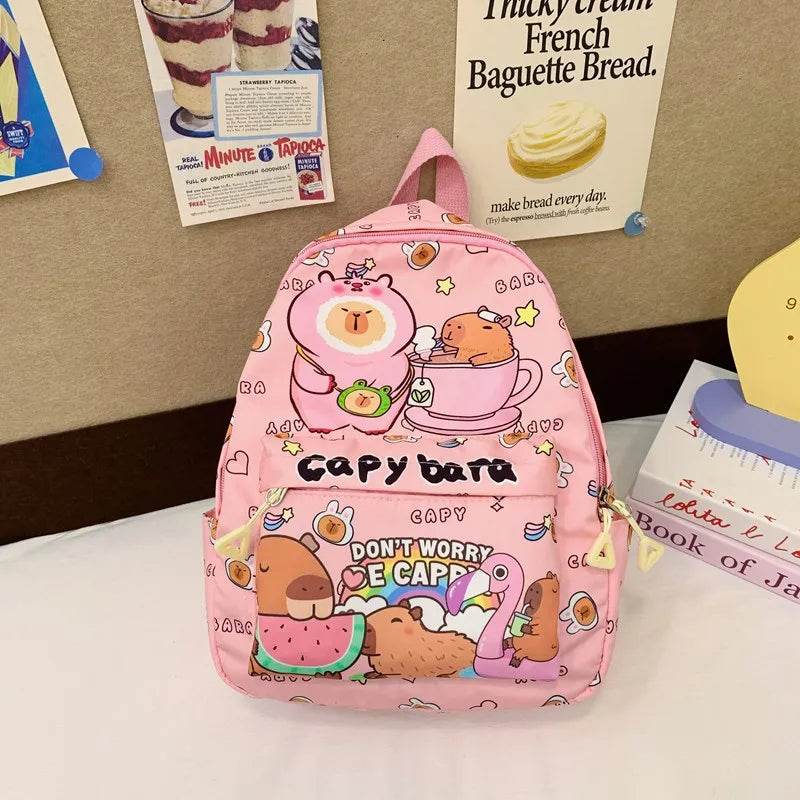 Capybara School Backpack - Cute Large Student Schoolbag - BON's