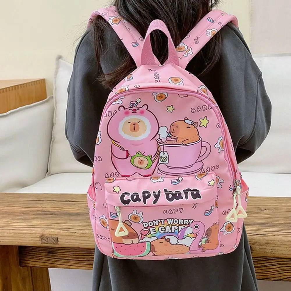 Capybara School Backpack - Cute Large Student Schoolbag - BON's