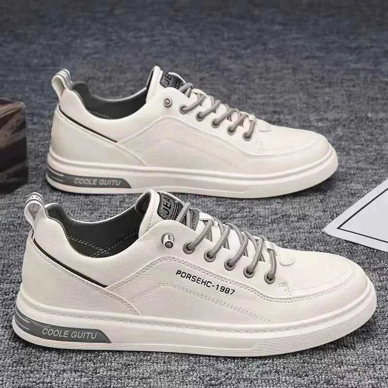 2025 Men’s Versatile White Sneakers – Breathable Spring Board Shoes for Sports & Casual Style