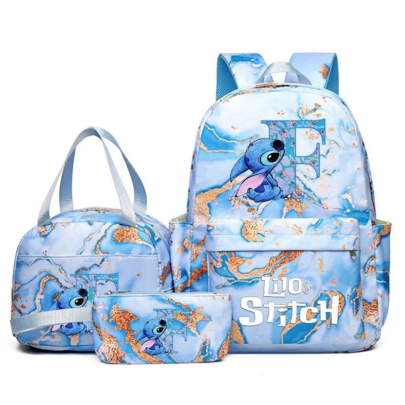 3Pcs Lilo Stitch Schoolbag Set for Kids - Student Backpack, Travel Bag & Pen Case - BON's