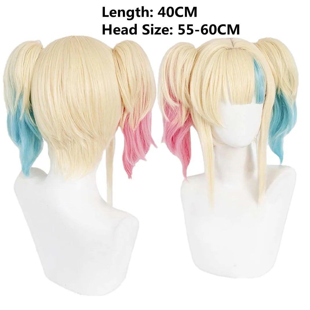 Quinzel Cosplay Costume Fantasia Super Villain Adult Women Coat Belt Neckband Roleplay Outfits Halloween Carnival Party Suit