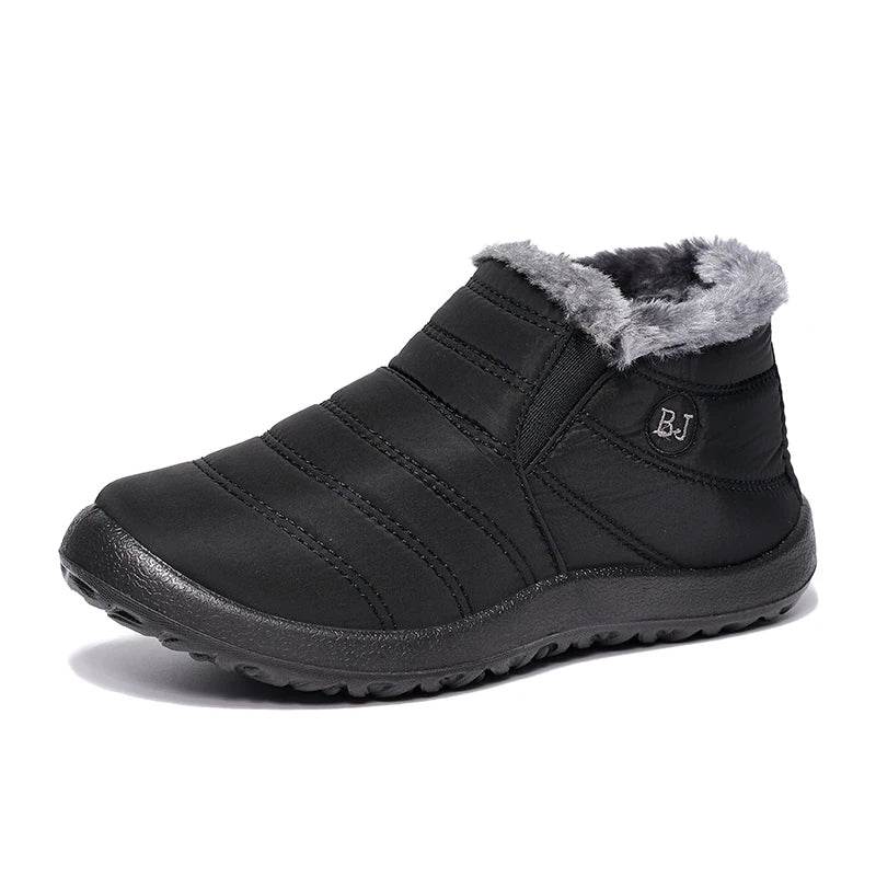 Winter Waterproof Snow Boots for Women - Plus Size Casual Flat Ankle Boots with Anti-Slip Warm Fur Plush - BON's