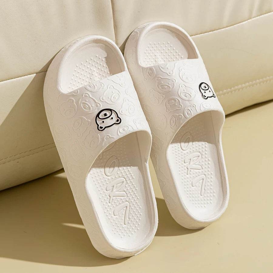 Women's Cute Bear Slippers - Summer Printing Anti-Slip Soft Sole Indoor Bathroom Shoes for Comfort and Leisure - BON's