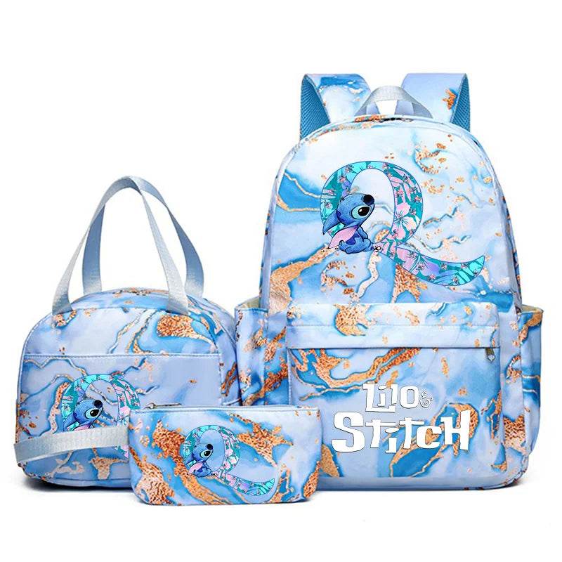 3Pcs Lilo Stitch Schoolbag Set for Kids - Student Backpack, Travel Bag & Pen Case - BON's