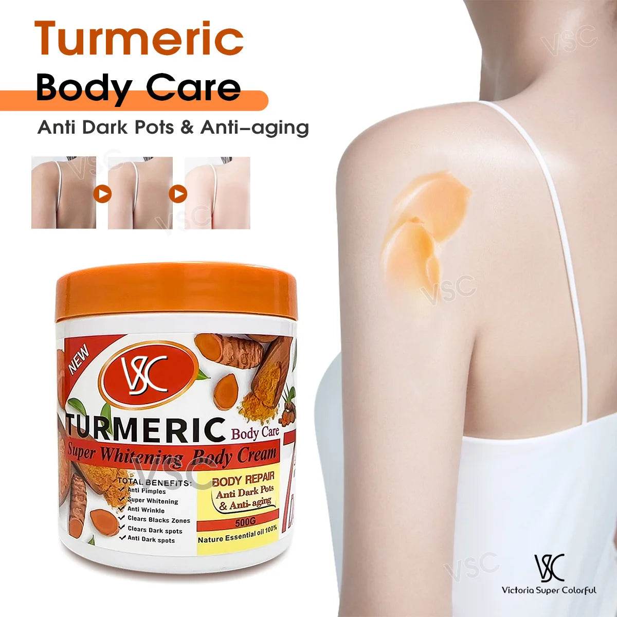 Turmeric Body Lotion for Brightening and Hydrating Skin - Moisturizer Body Cream and Face Cream - BON's
