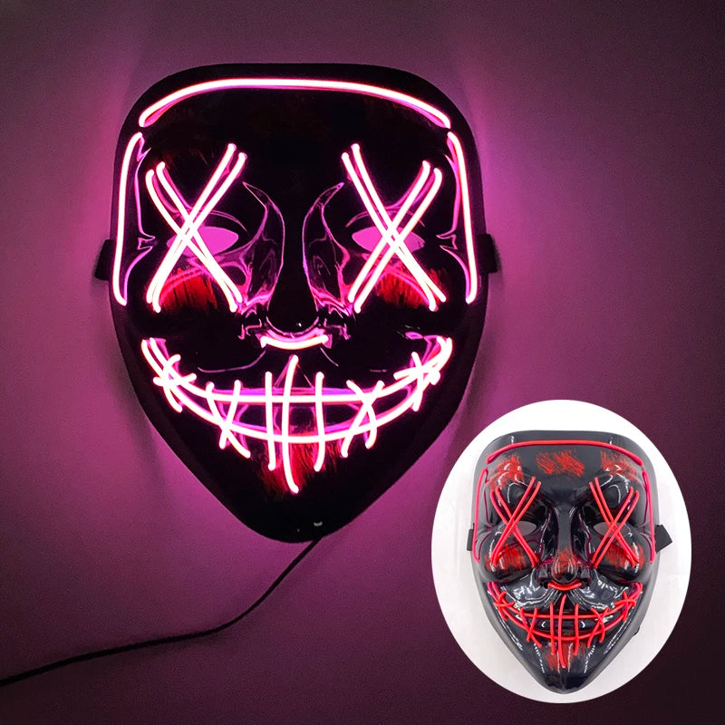 LED Glowing Bloody Rabbit Mask β Neon Horror Cosplay for Halloween, Carnival & Masquerade