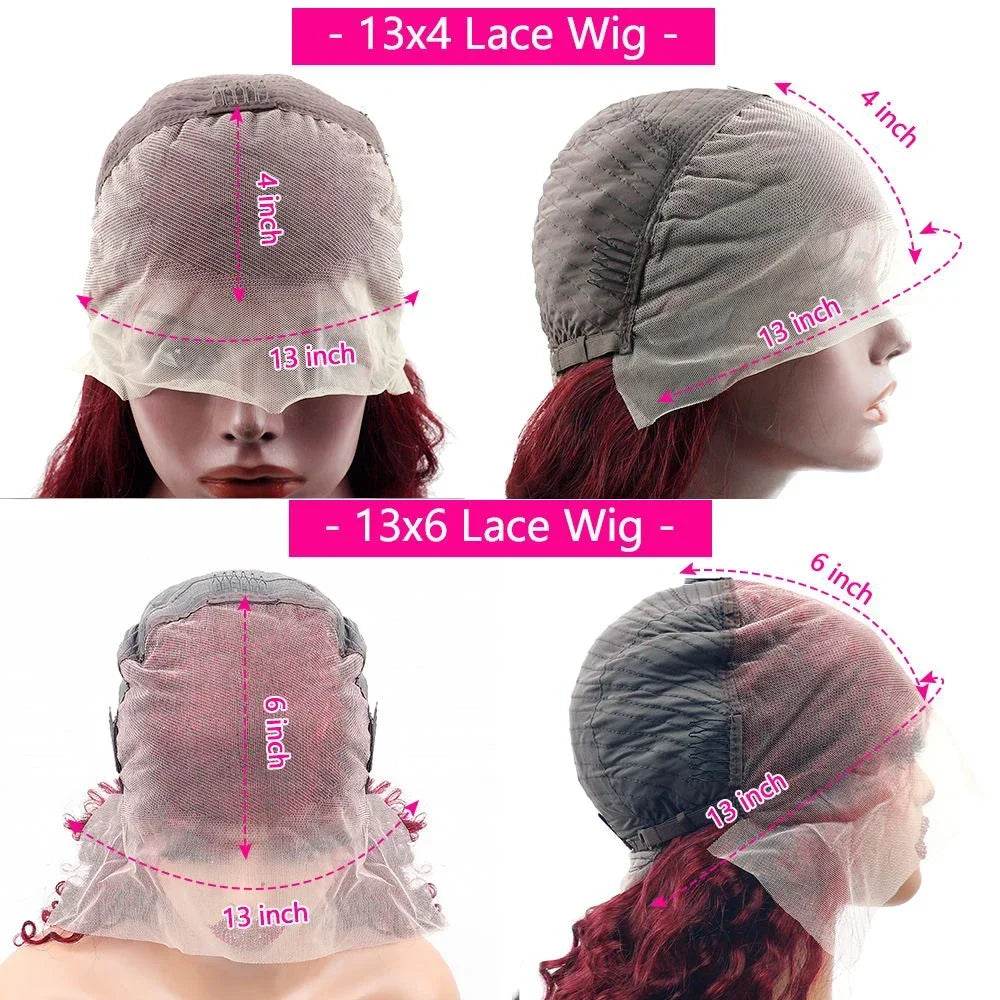 Burgundy Lace Frontal Wig 13x4 HD Straight Human Hair Wig 99J Colored 200% Full Density - BON's