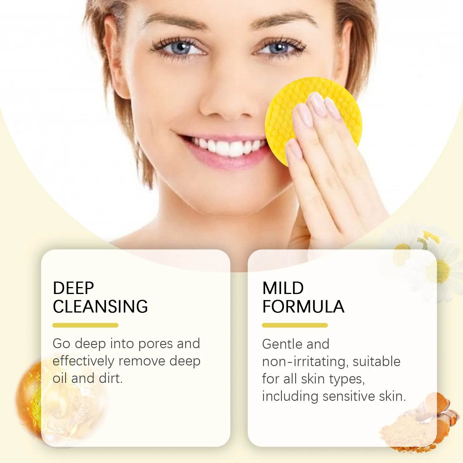 Turmeric Dark Spot Remover Exfoliating Cleansing Pads for Oil Control and Brightening Skin Care - BON's
