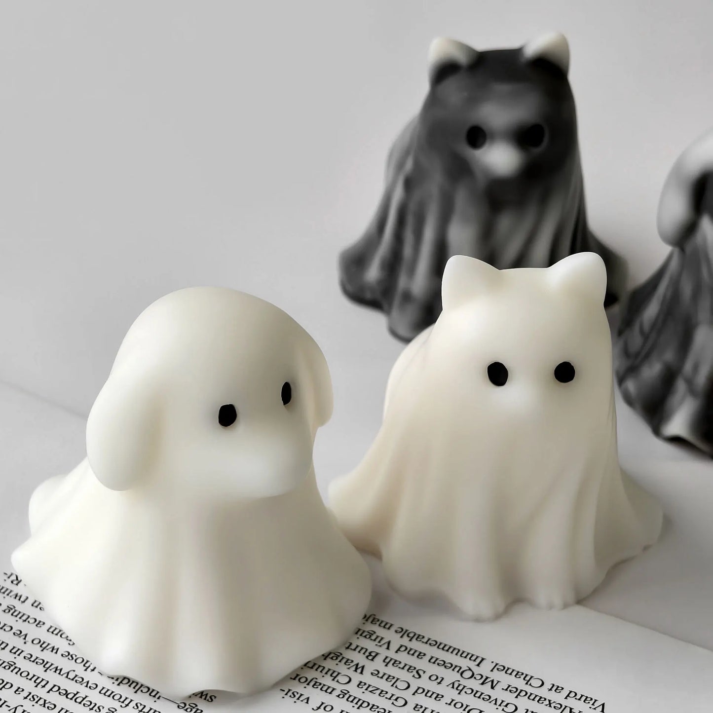 Halloween Ghost Candle Silicone Mold – DIY Pumpkin, Cat & Dog Wax Resin Mould for Spooky Party Decorations