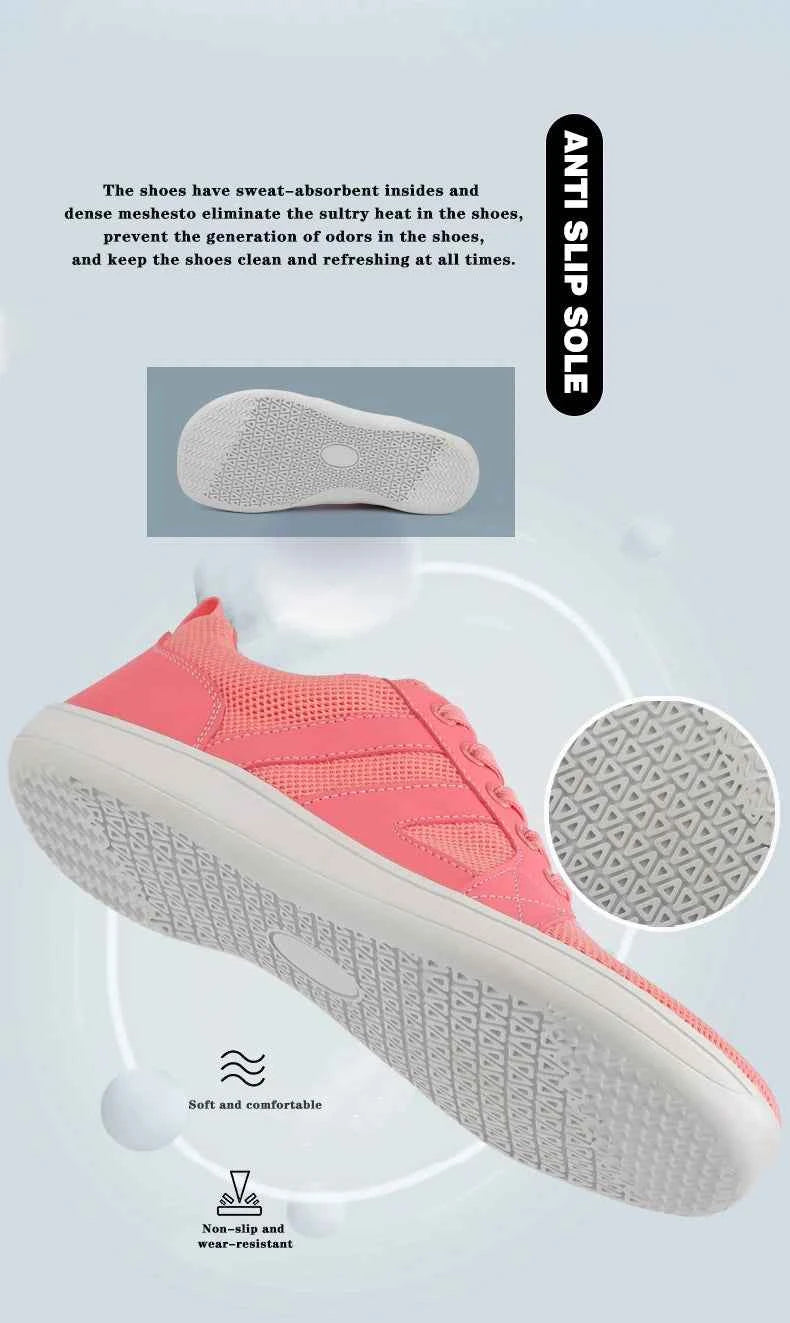 Wide-Toe Barefoot Sneakers – Breathable, Non-Slip Sports Shoes for Walking, Jogging & Everyday Style