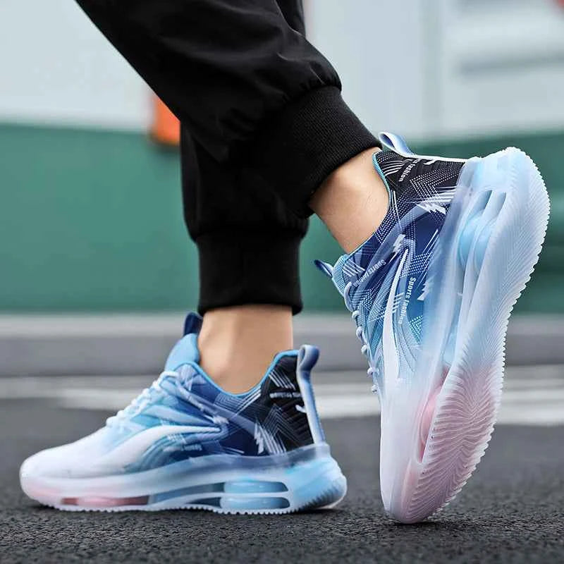 Men’s Air-Cushioned Basketball Sneakers – Breathable, Non-Slip & Shock-Absorbing for Outdoor Play