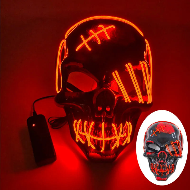 LED Glowing Bloody Rabbit Mask β Neon Horror Cosplay for Halloween, Carnival & Masquerade