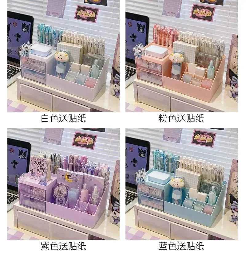 Cute Pen Holder Organizer for Desk - 9 Grid Drawer Stationery Storage for Girls - BON's