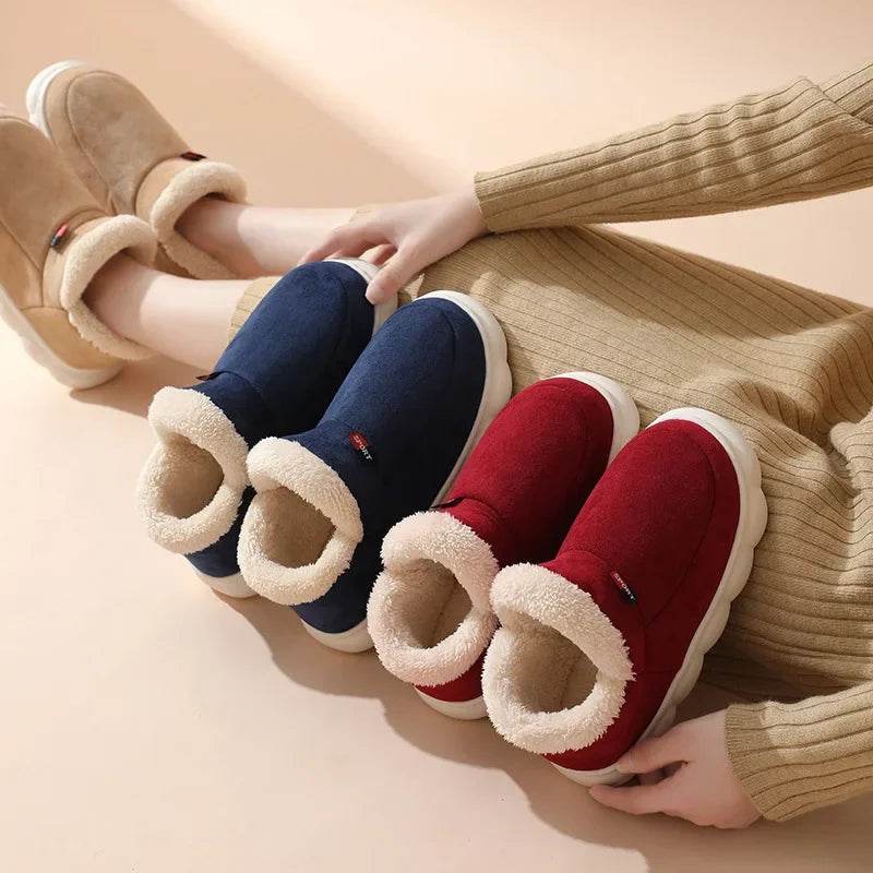 Kidmi Winter Women Shoes 2024 - Warm Outdoor Cotton Slippers and Plush Indoor Padded Footwear for Women - BON's