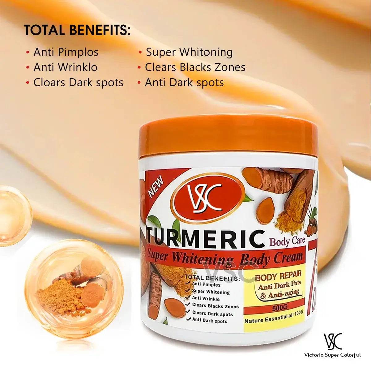 Turmeric Body Lotion for Brightening and Hydrating Skin - Moisturizer Body Cream and Face Cream - BON's