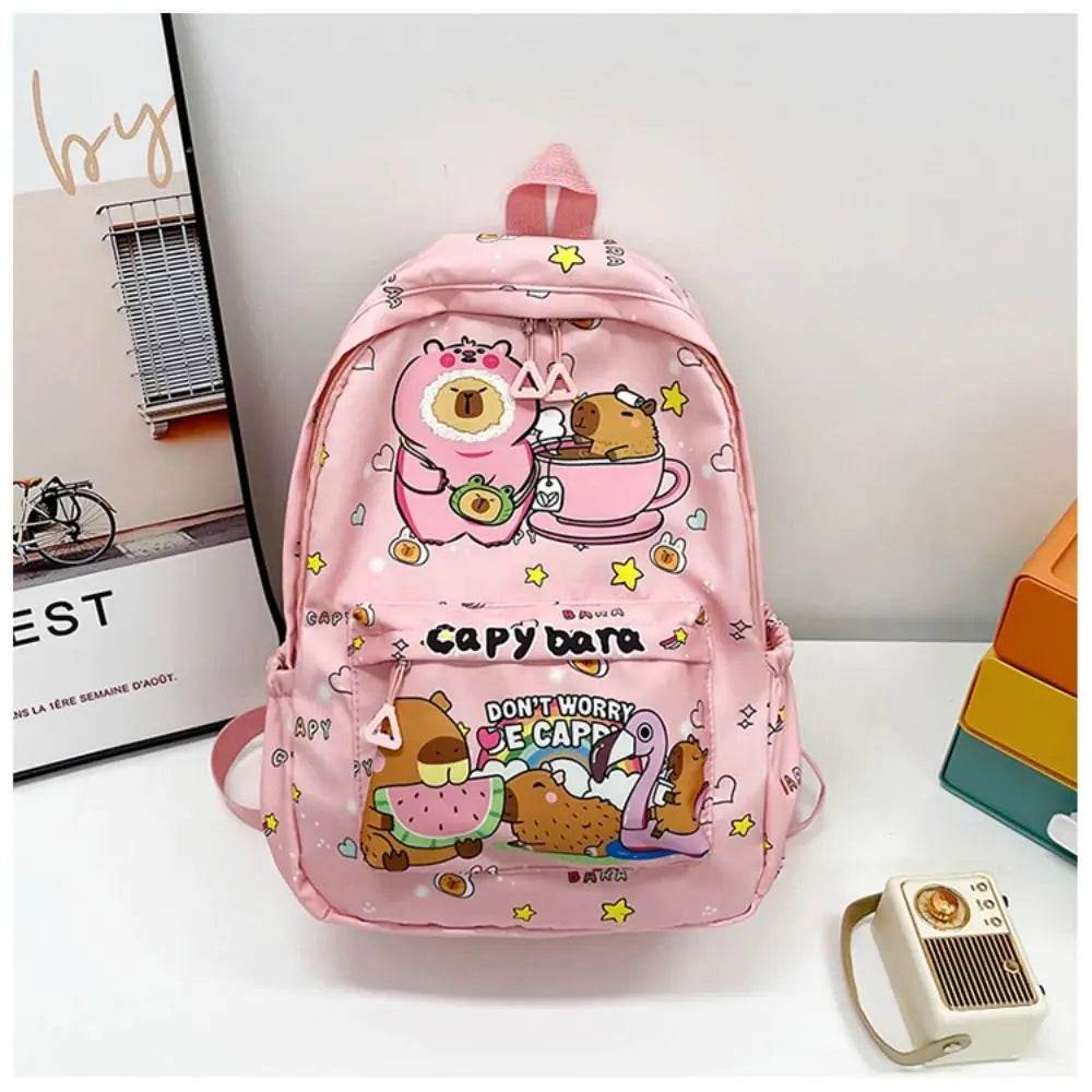 Capybara School Backpack - Cute Large Student Schoolbag - BON's