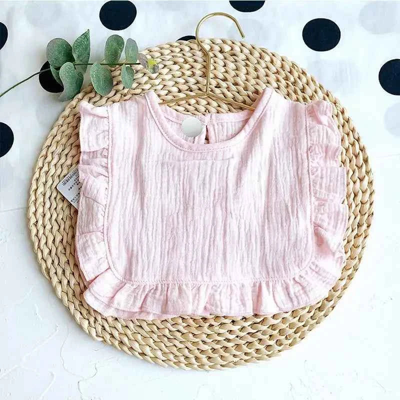 Newborn Baby Feeding Bib Ruffle Solid Lace Saliva Towel Infants Soft Cotton Burp Cloth For Toddler Kids Bibs Newborn Stuff