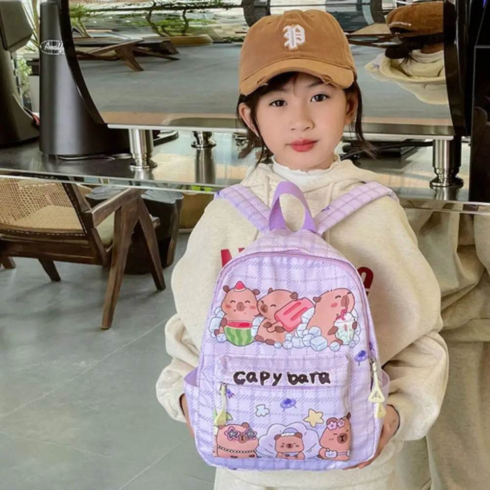 Capybara School Backpack - Cute Large Student Schoolbag - BON's
