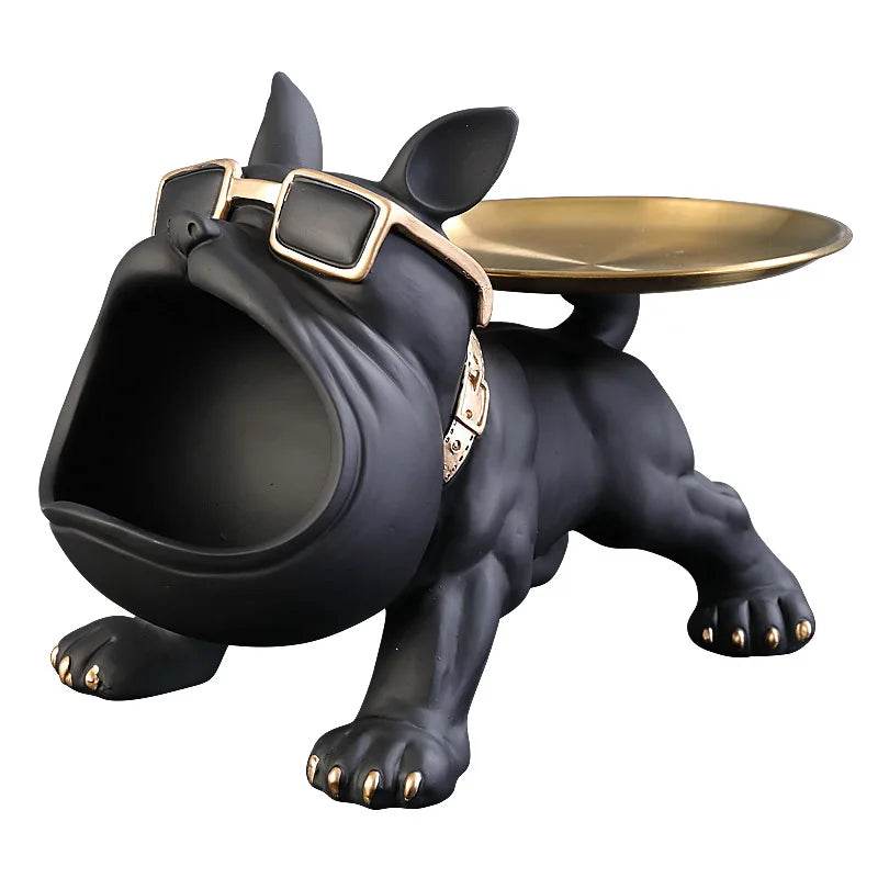 30cm Bulldog Figurine Storage Box - Resin Art Sculpture and Decorative Storage Solution - BON's
