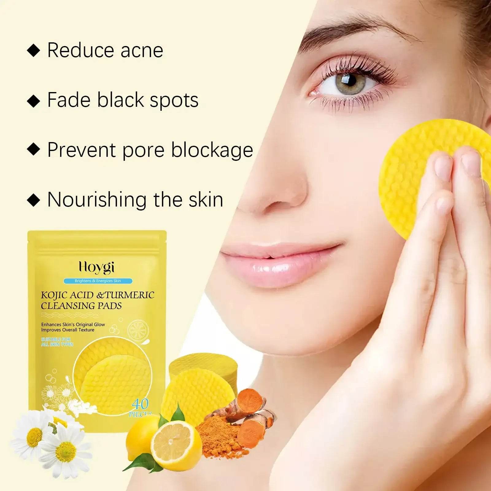 Turmeric Dark Spot Remover Exfoliating Cleansing Pads for Oil Control and Brightening Skin Care - BON's